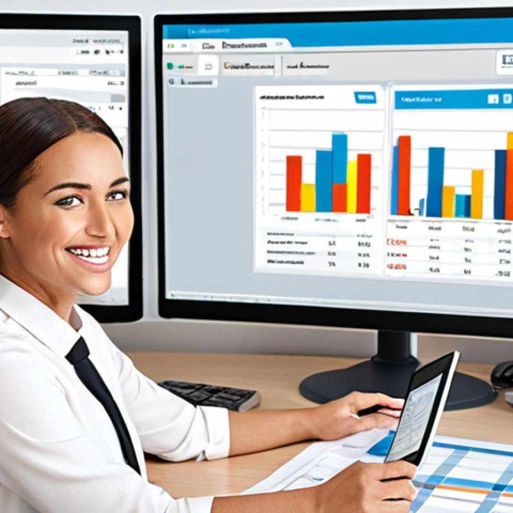 **

Prompt: Streamlined office scene, automated invoice processing, digital documents flowing seamlessly, happy employees smiling, financial software interface, charts showing efficiency gains, modern office environment, bright and airy, focus on ease and speed.

**